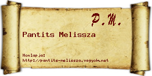 Pantits Melissza névjegykártya